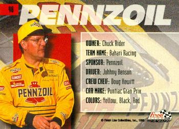 1996 Finish Line #98 Johnny Benson's Car Back