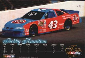 1996 Flair #14 Bobby Hamilton Back