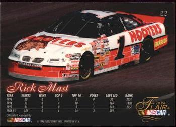 1996 Flair #22 Rick Mast Back