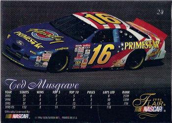 1996 Flair #24 Ted Musgrave Back
