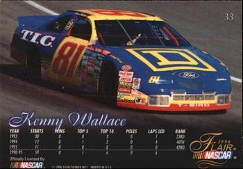 1996 Flair #33 Kenny Wallace Back