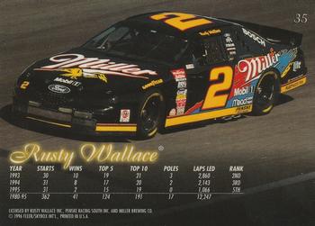 1996 Flair #35 Rusty Wallace Back