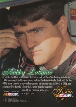 1996 Flair #73 Bobby Labonte's Car Back