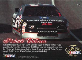 1996 Flair #48 Richard Childress Back