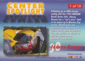 1996 Flair - Center Spotlight #1 Johnny Benson Back