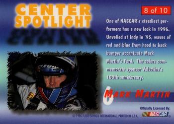 1996 Flair - Center Spotlight #8 Mark Martin Back