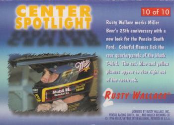1996 Flair - Center Spotlight #10 Rusty Wallace Back