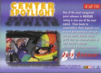 1996 Flair - Center Spotlight #4 Jeff Gordon Back