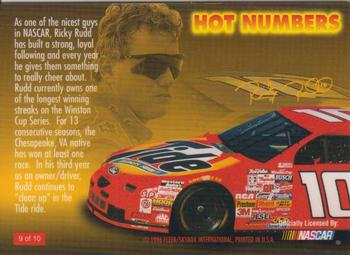 1996 Flair - Hot Numbers #9 Ricky Rudd Back