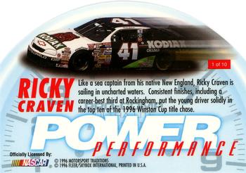 1996 Flair - Power Performance #1 Ricky Craven Back
