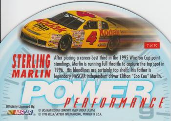 1996 Flair - Power Performance #7 Sterling Marlin Back