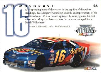 1996 Ultra #26 Ted Musgrave Back