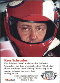 1996 Ultra #61 Ken Schrader's Car Back