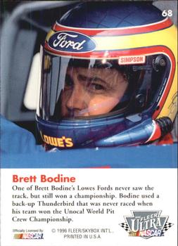 1996 Ultra #68 Brett Bodine's Car Back