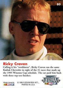 1996 Ultra #80 Ricky Craven's Car Back