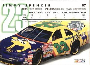 1996 Ultra #87 Jimmy Spencer Back