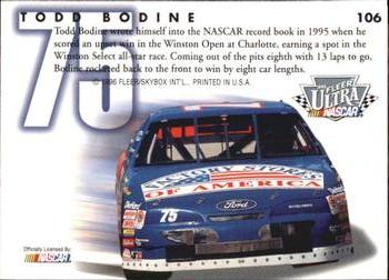 1996 Ultra #106 Todd Bodine Back