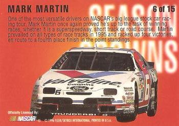 1996 Ultra - Season Crowns #6 Mark Martin Back