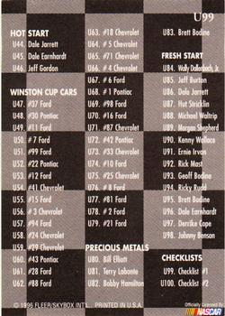 1996 Ultra Update #U99 Checklist (1-100) Back