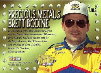 1996 Ultra Update #U83 Brett Bodine's Gold Car Back
