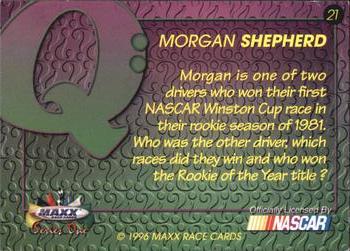 1996 Maxx #21 Morgan Shepherd Back