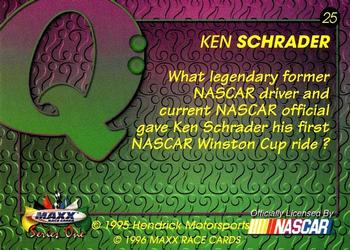 1996 Maxx #25 Ken Schrader Back