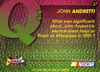 1996 Maxx #37 John Andretti Back