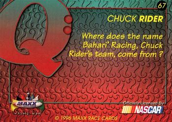 1996 Maxx #67 Chuck Rider Back