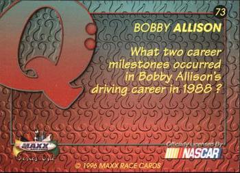 1996 Maxx #73 Bobby Allison Back