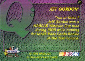 1996 Maxx #24 Jeff Gordon Back