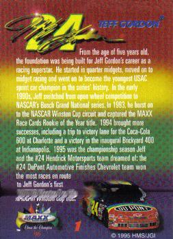 1996 Maxx - Chase the Champion #1 Jeff Gordon Back