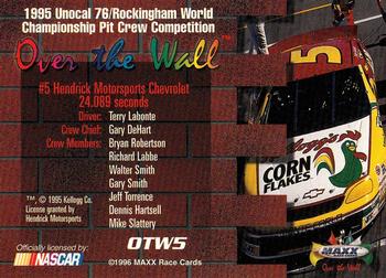 1996 Maxx - Over the Wall #OTW5 Terry Labonte's Car Back