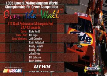 1996 Maxx - Over the Wall #OTW9 Ricky Rudd's Car Back
