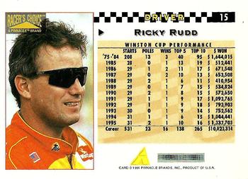 1996 Pinnacle Racer's Choice #15 Ricky Rudd Back