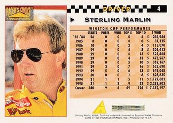1996 Pinnacle Racer's Choice #4 Sterling Marlin Back