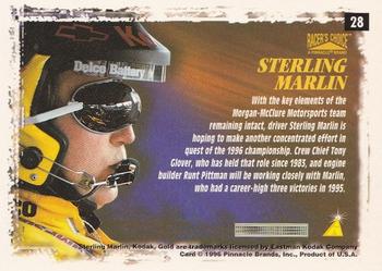 1996 Pinnacle Racer's Choice #28 Sterling Marlin's Car Back