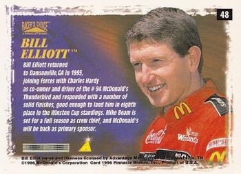 1996 Pinnacle Racer's Choice #48 Bill Elliott's Car Back