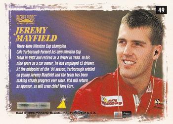 1996 Pinnacle Racer's Choice #49 Jeremy Mayfield's Car Back