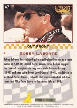 1996 Pinnacle Racer's Choice #67 Bobby Labonte Back