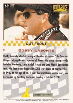 1996 Pinnacle Racer's Choice #69 Bobby Labonte Back