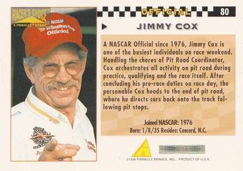 1996 Pinnacle Racer's Choice #80 Jimmy Cox Back