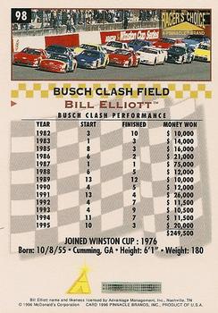 1996 Pinnacle Racer's Choice #98 Bill Elliott Back