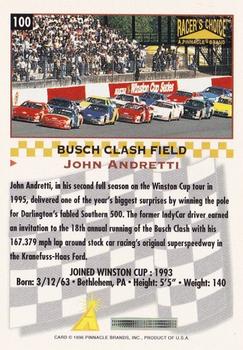 1996 Pinnacle Racer's Choice #100 John Andretti Back