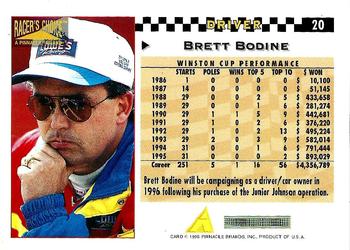 1996 Pinnacle Racer's Choice #20 Brett Bodine Back