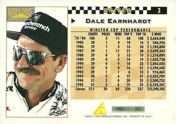 1996 Pinnacle Racer's Choice #3 Dale Earnhardt Back