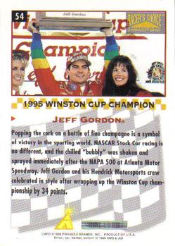 1996 Pinnacle Racer's Choice #54 Jeff Gordon Back