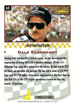 1996 Pinnacle Racer's Choice #60 Dale Earnhardt Back