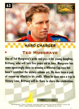 1996 Pinnacle Racer's Choice #63 Ted Musgrave Back