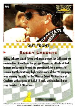 1996 Pinnacle Racer's Choice #66 Bobby Labonte Back