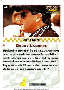 1996 Pinnacle Racer's Choice #68 Bobby Labonte Back
